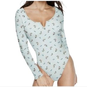 🆕️ PINK VICTORIA'S SECRET Floral Thong Bodysuit Size Medium (M)